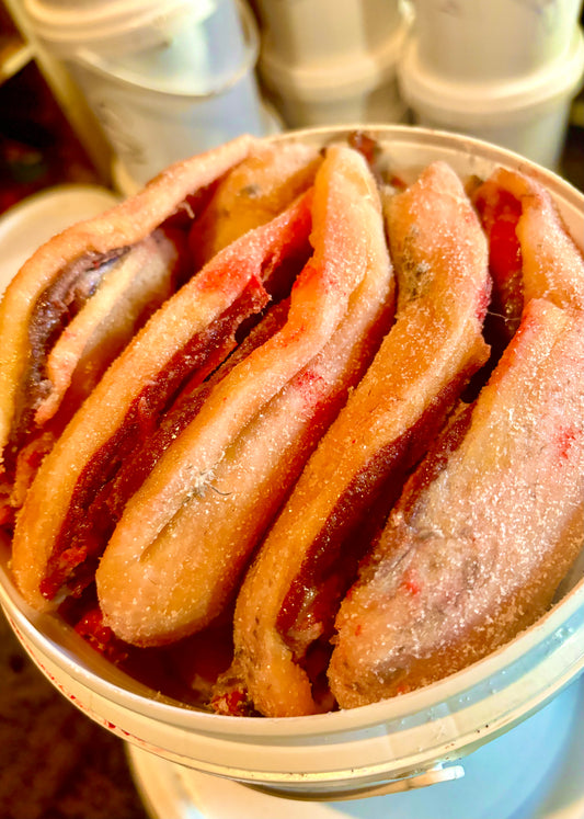 X 1 mixed grade half bucket salted mutton birds 10/13 birds.shipping cost shipped NZ Wide Flat Rate $26.50